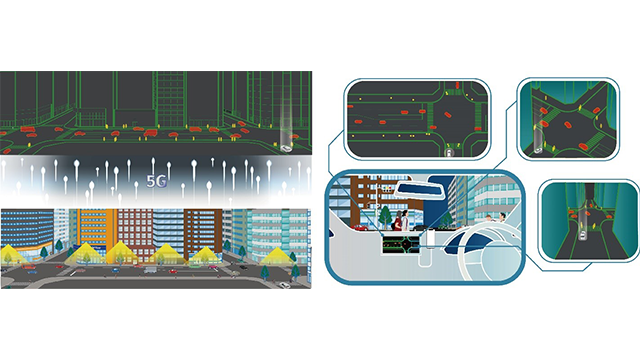 国内初！建物の窓ガラスに設置したカメラと5Gガラスアンテナを利用し、車や人の位置をリアルタイムで仮想マップに表示する実証実験に成功