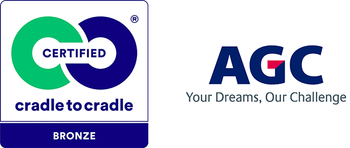 Cradle to Cradle Certificated(R) & AGC logotype