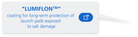 “Lumiflon” coating for long-term protection of launch pads exposed to salt damage