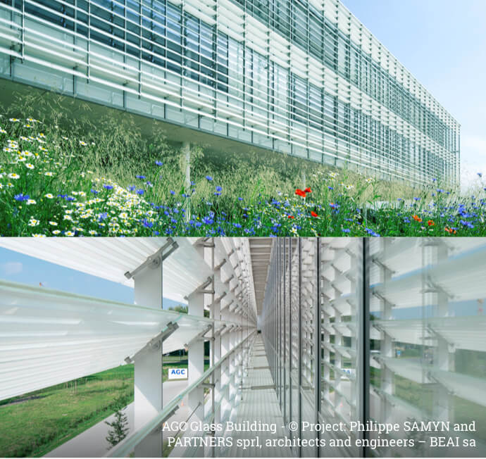 The headquarters building of AGC Glass Europe