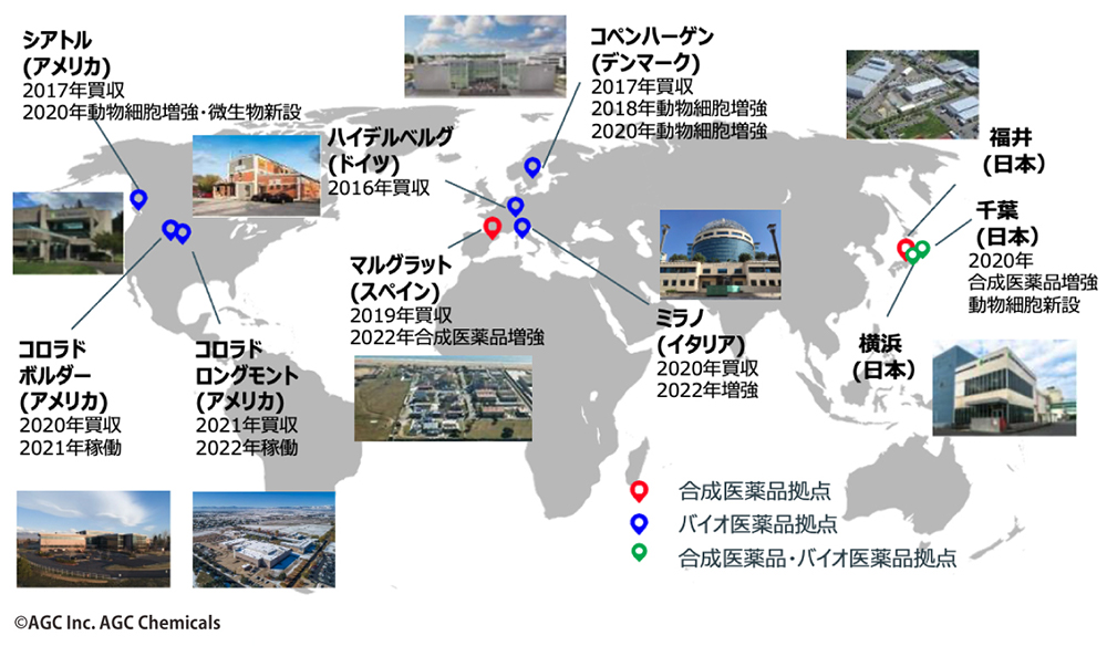 図5 世界各地に置かれたAGCのCDMOビジネスの拠点