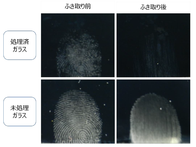 指紋ふき取り効果の比較