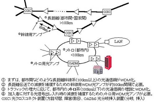 ＷＤＭ光アンプの展開～幹線からメトロへ