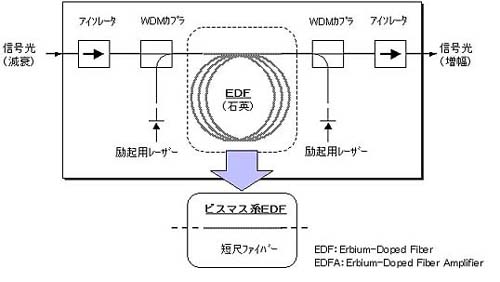 光アンプの構成とビスマス系ＥＤＦの位置付け