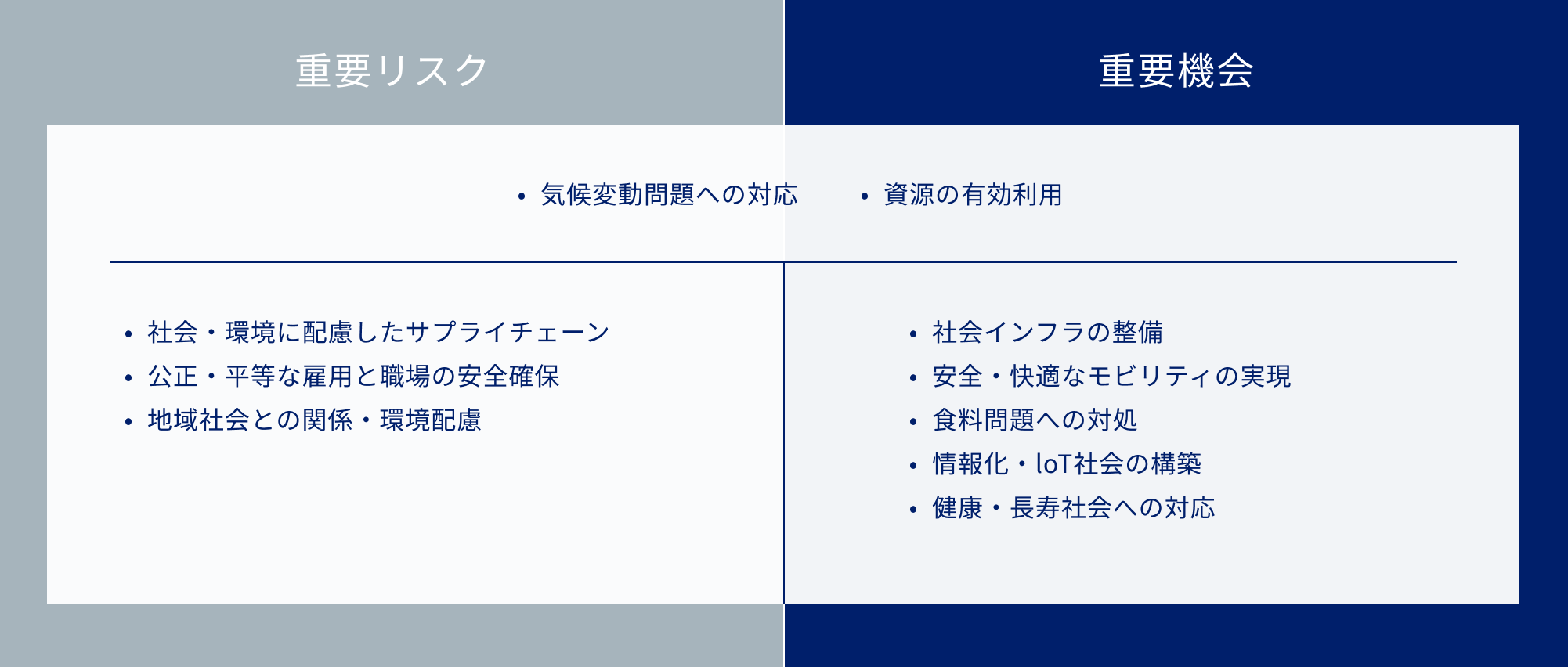 重要リスク・機会の特定